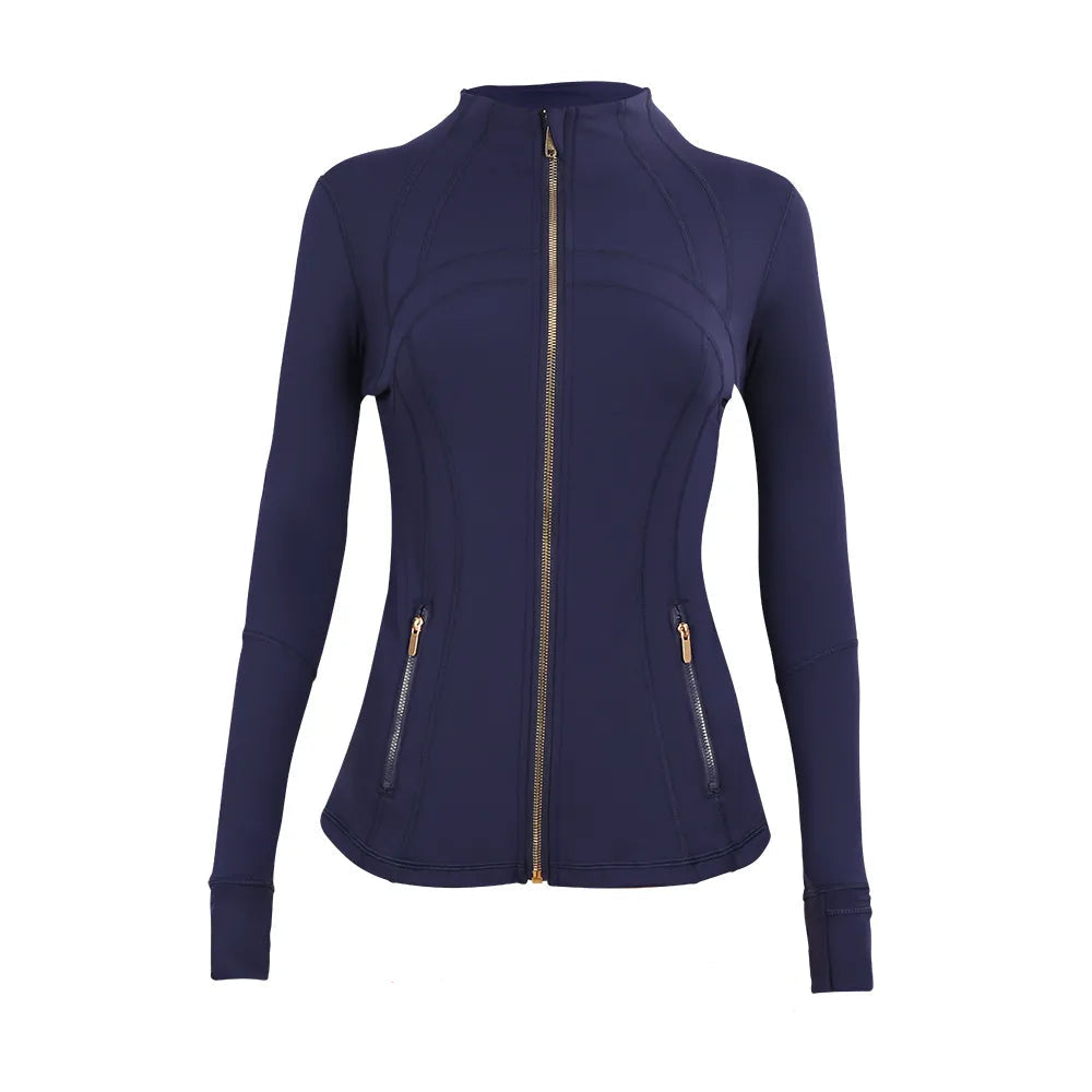 NAVY BLUE + GOLD ZIPPER