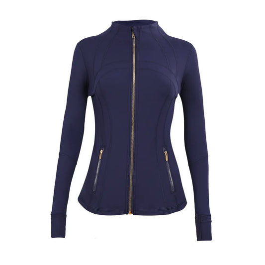 NAVY BLUE + GOLD ZIPPER